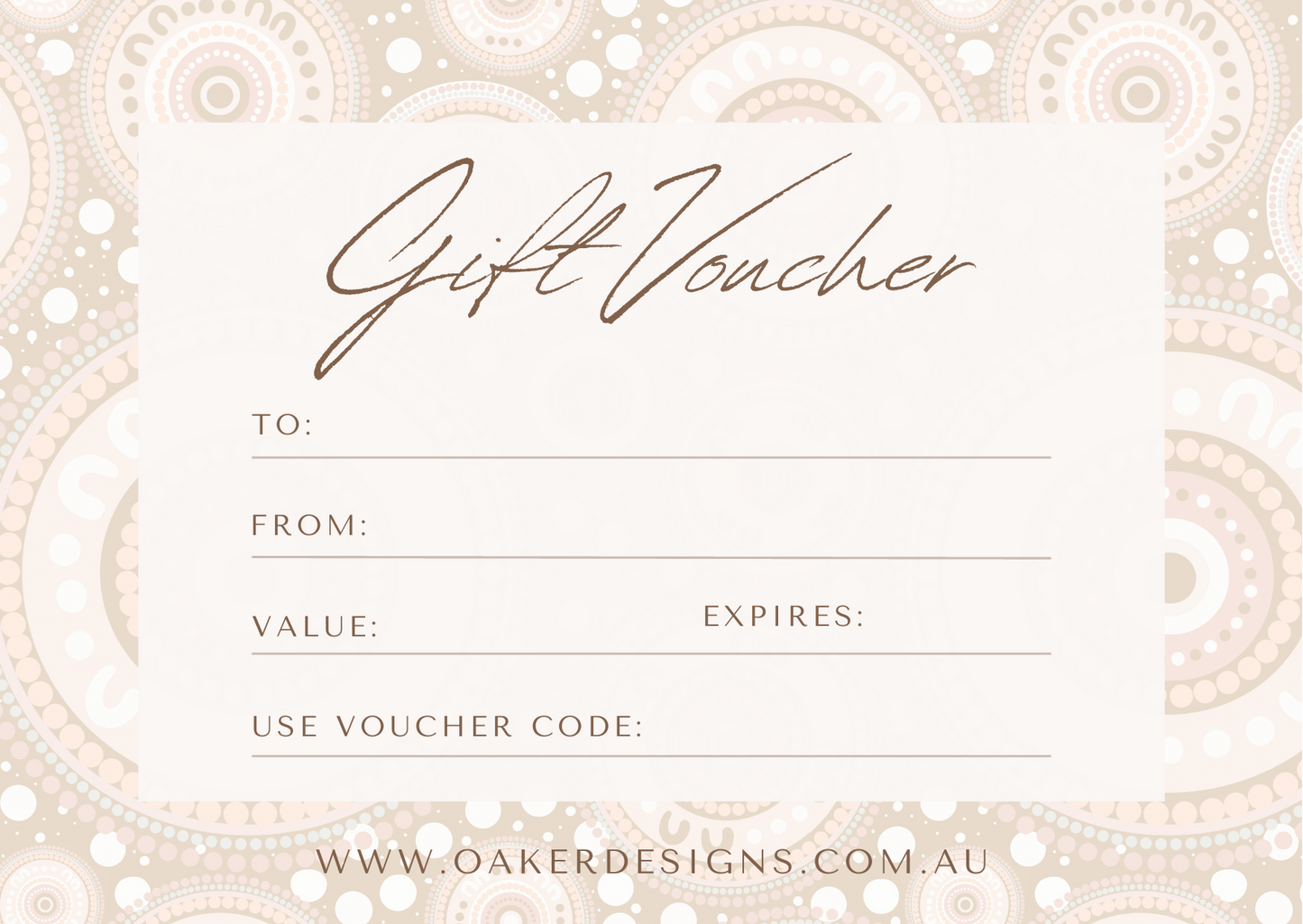 Oaker Designs Gift Voucher